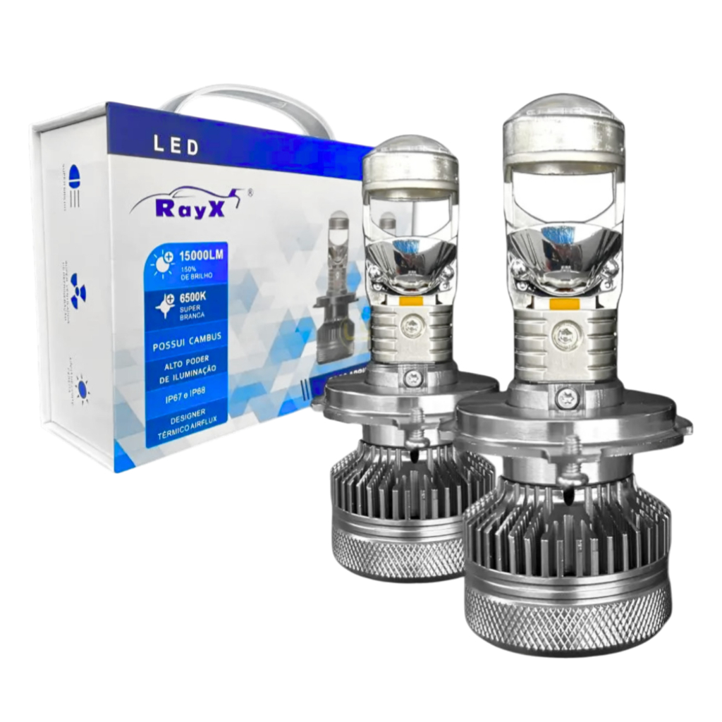 Ultra Led Max Projetor 6500k 15000lm H4, H7, H8/H1, HB3, HB4 120w Projetor 12 24v 2025 Super Branco