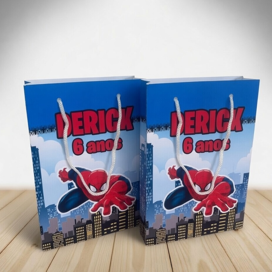 Sacolinhas Personalizadas HOMEM ARANHA SPIDER para festa - Mimos de festa infantil - Lembrancinha infantil