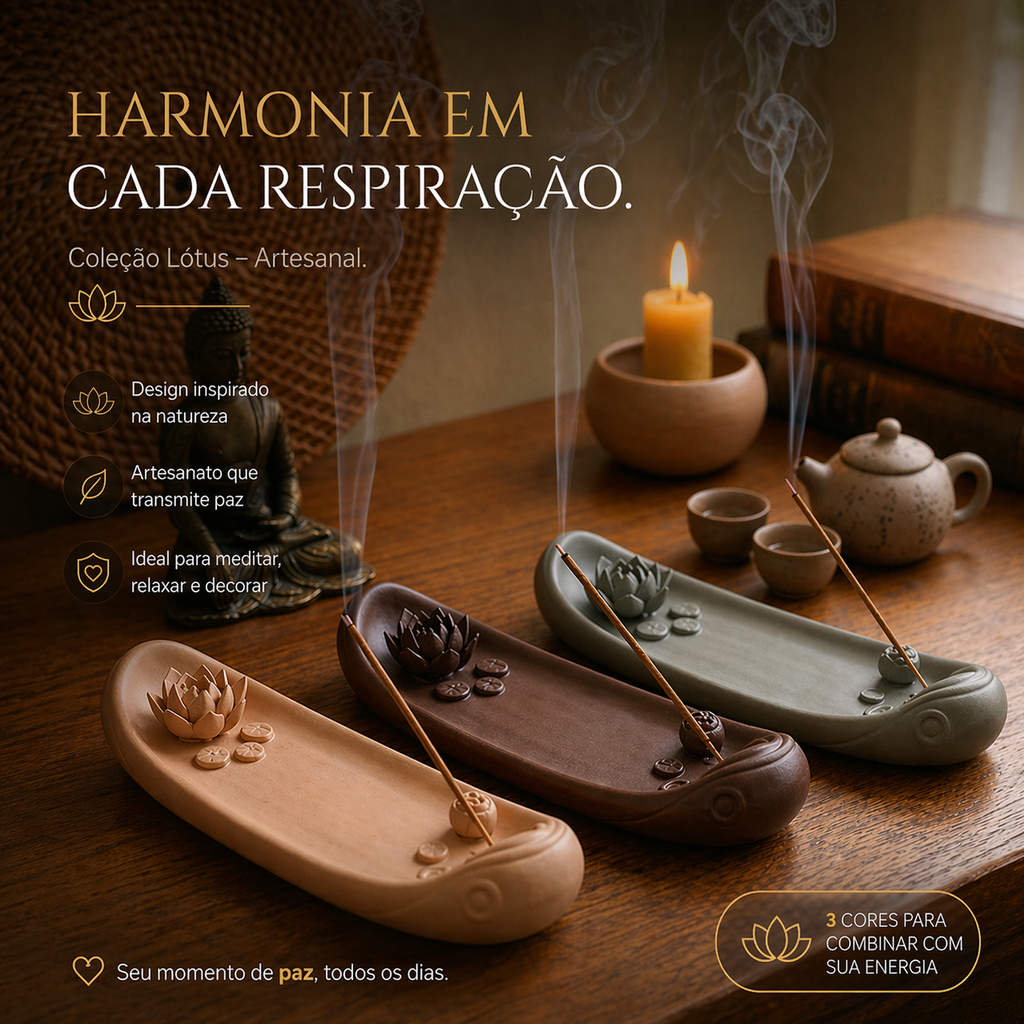Imagem Porta Incenso Incensário Barco Decoração Zen Yoga Meditação Aromaterapia Cascata Fumaça Cores Kit