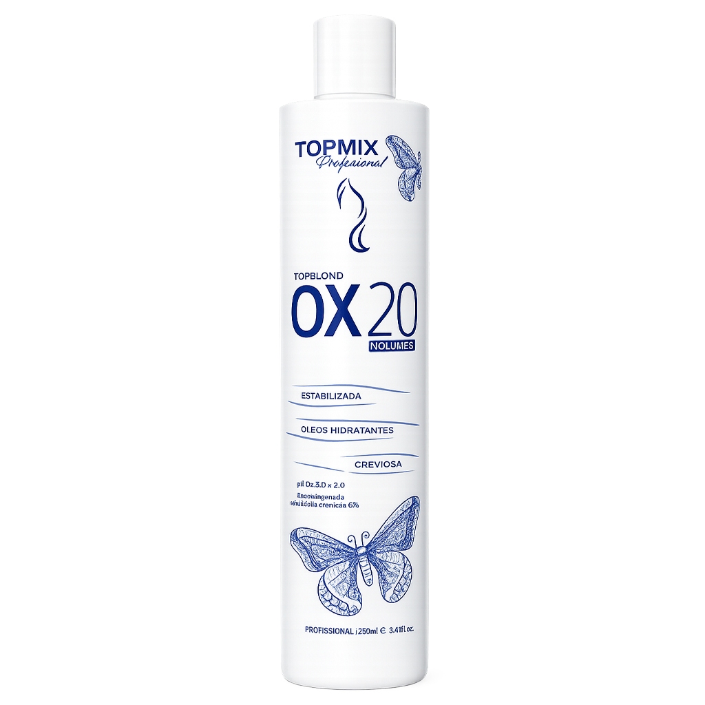 Água Oxigenada 20 Vol Topmix Profissional 250ml Coloração Tonalização Cabelo