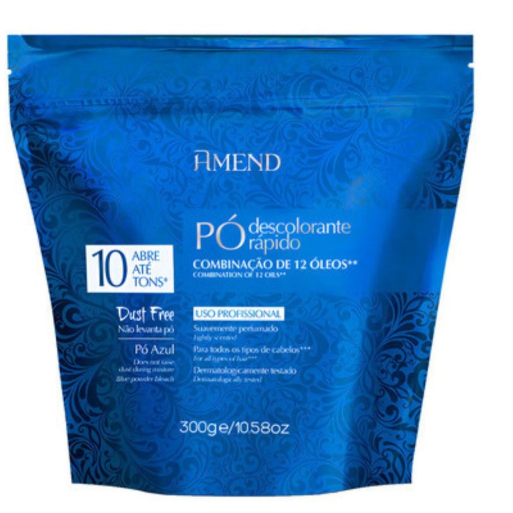 AMEND Pó Descolorante Azul 10 Tons Ultra Rápido Sem Tom 300G