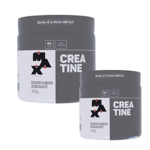 Kit 2x Creatinas 100g 100% Pura Monohidratada Max Titanium