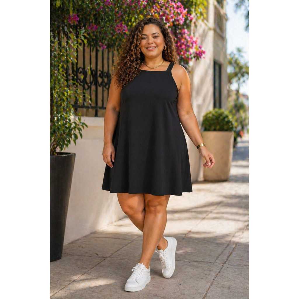 DRAPA PLUS - VESTIDO PLUS SIZE DE ALÇA LEVE E CONFORTAVÉL