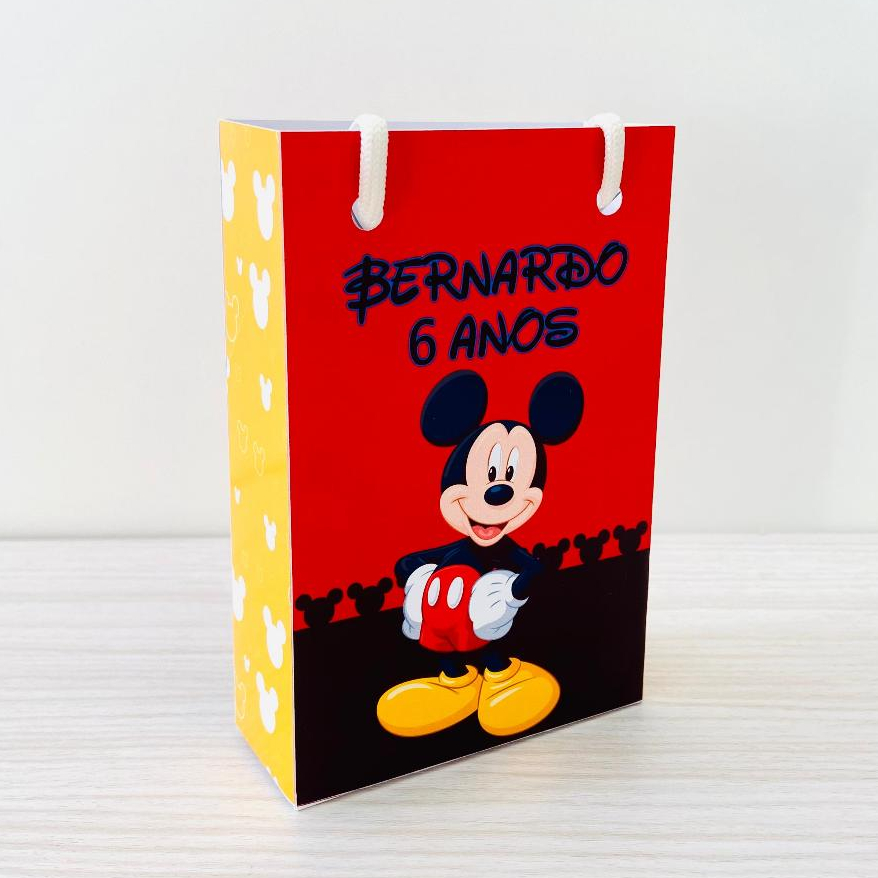 SACOLINHA P PERSONALIZADA MICKEY MOUSE / LEMBRANCINHA DE FESTA MICKEY MOUSE / ANIVERSÁRIO MICKEY MOUSE