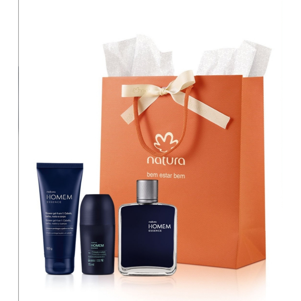 Kit Presente Perfume Desodorante Colônia Natura Homem Essence Original