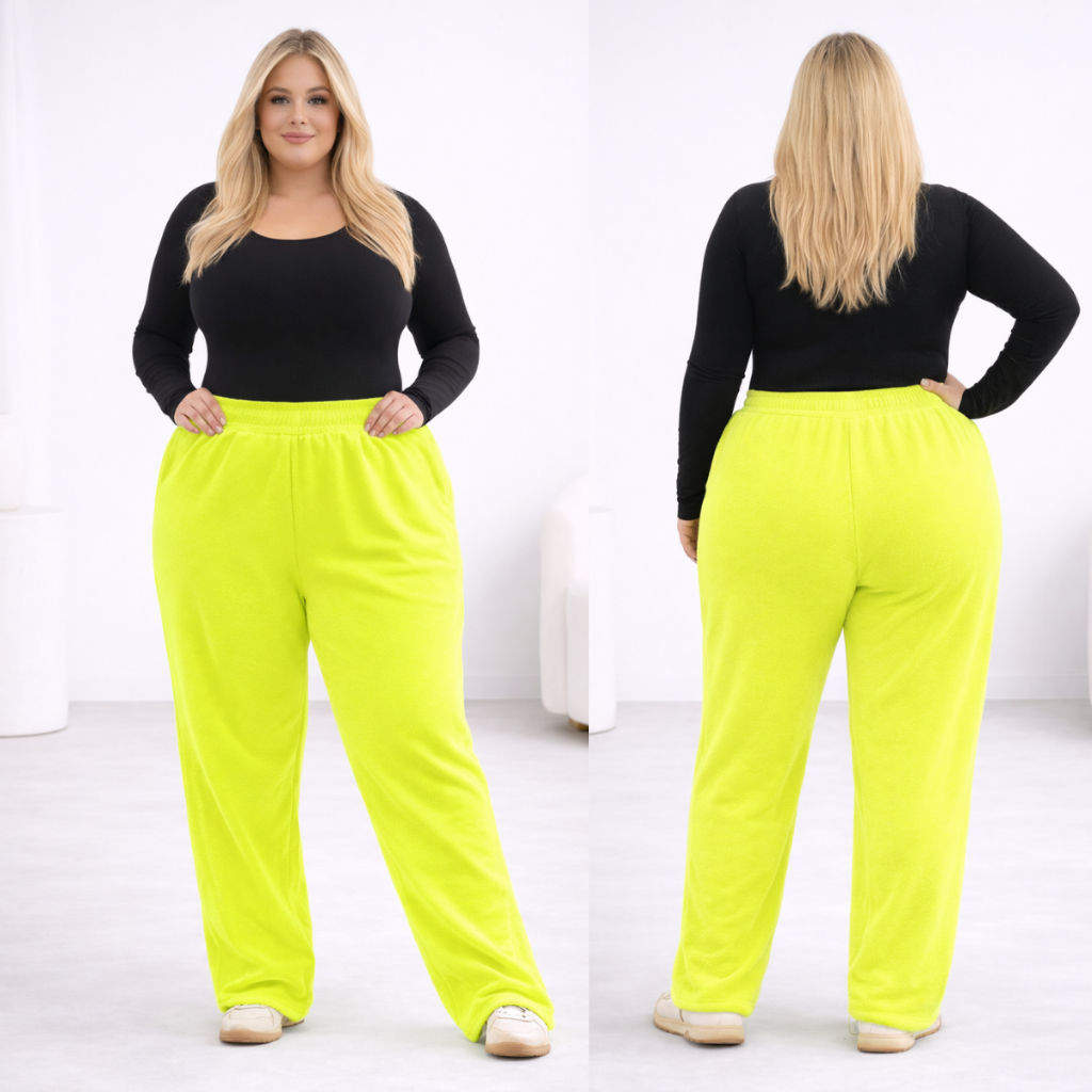 Calça Plus Size Feminina Moletinho Pantalona Básica Confortável Tendência Blogueira