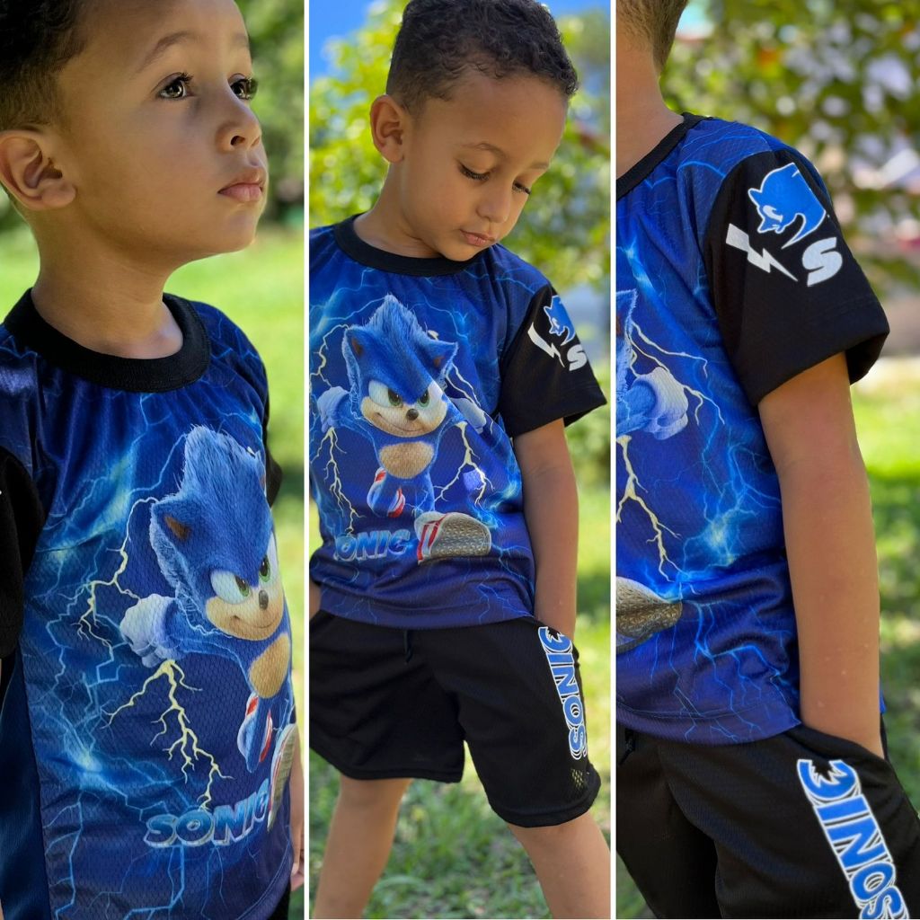 Conjunto infantil menino homem aranha ou sonic fantasia conjunto estiloso verão veste do 2 anos ao 12 anos