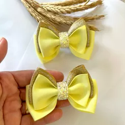 Laço de Cabelo Infantil Menina Luxo Glitter Strass Presilha Bico de Pato Delicado Parzinho Festa