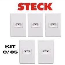 KIT C/ 5 tomadas Energia 10A 4x2 Stella Steck