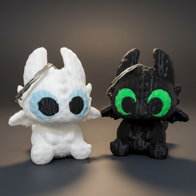 Casal Banguela e Fúria da Luz VERSÃO BABY Geek l Chaveiro Fofo Presente l Como treinar o seu Dragão Trend - LANÇAMENTO