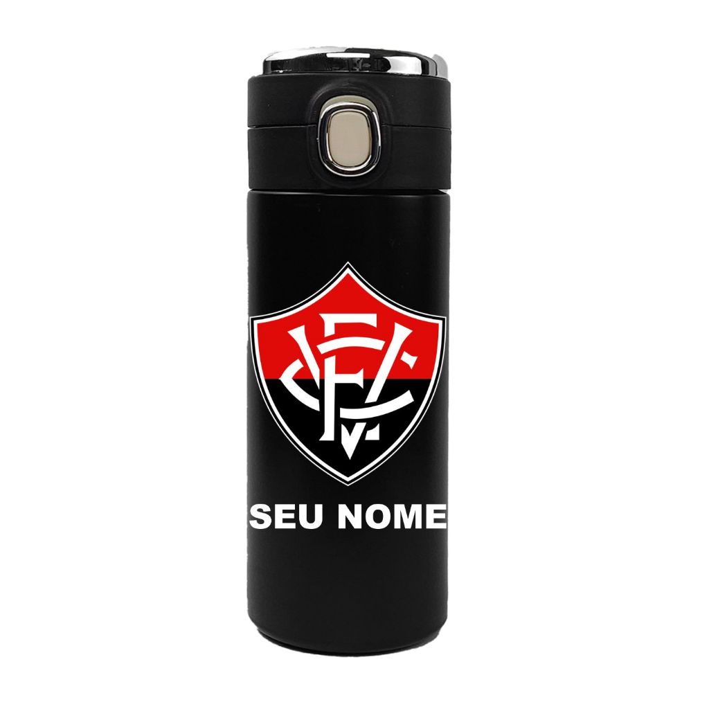 Garrafa Térmica 420ml em Aço Inoxidável do Esporte Clube Vitória com Display Digital de Temperatura