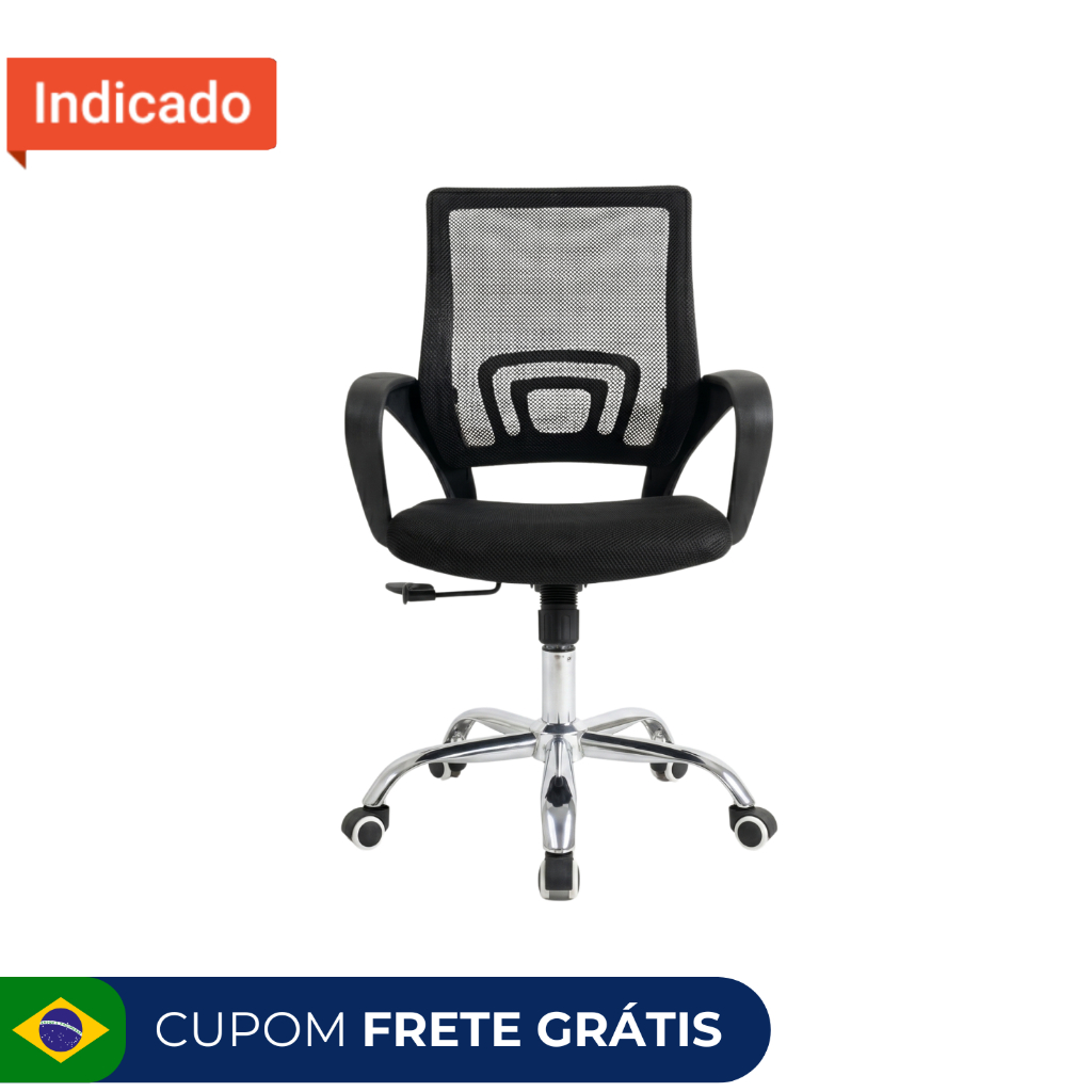 Cadeira de Escritório Executiva Ergonômica Giratória para Home Office - Inox Resistente