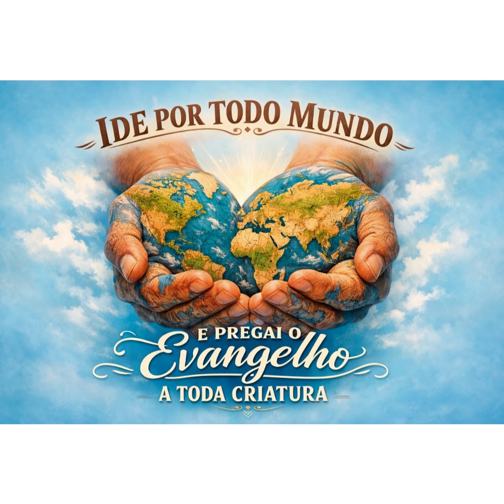 Bandeira Decorativa Gospel Ide por Todo Mundo | Marcos 16:15 | Alta Definição Bandeira Grande Para Missões