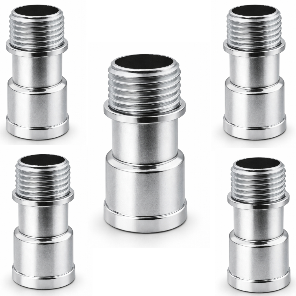 Kit 5 Extensão Torneira Prolongador Rosca 1/2 Cromado metal Curta Metal Extensor Alongador