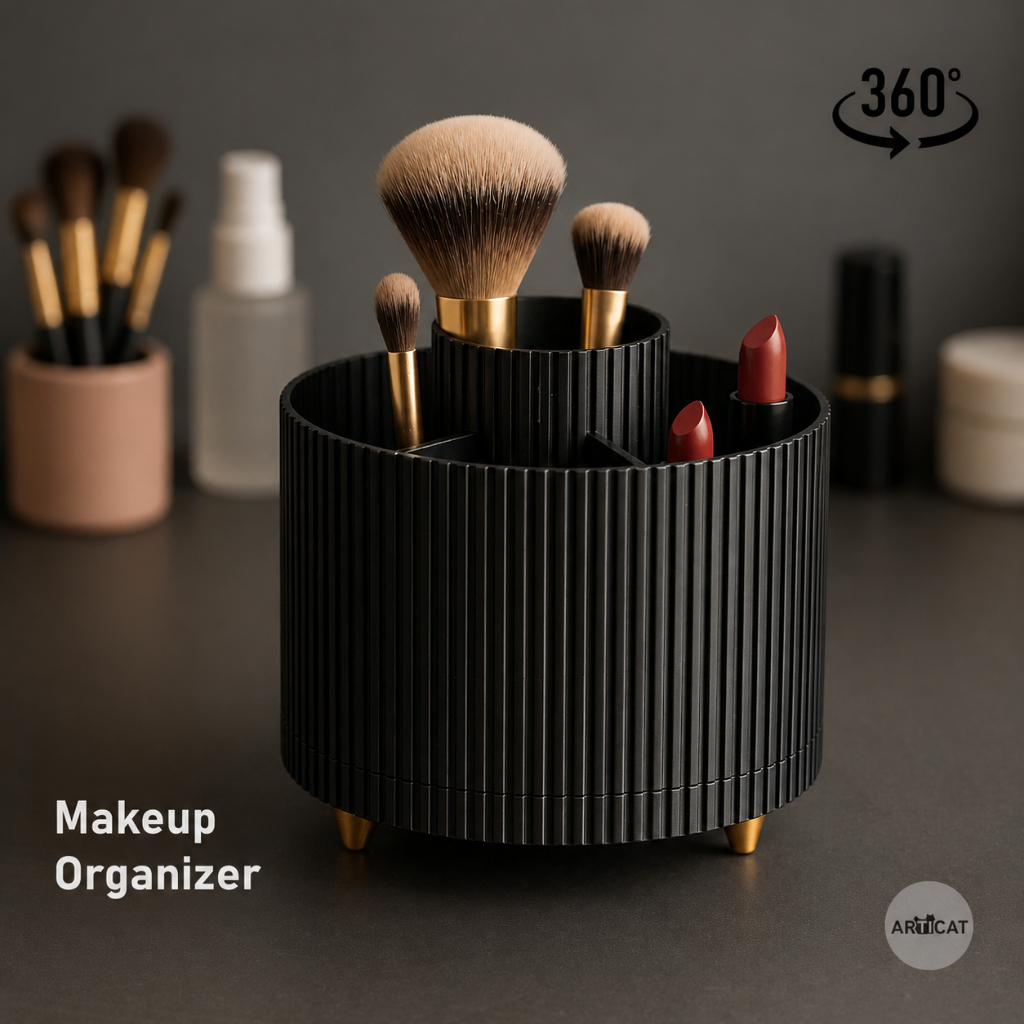 Organizador de Maquiagem e Pincéis Giratório 360° - Organizadores de Cosméticos e Beleza Multifuncional