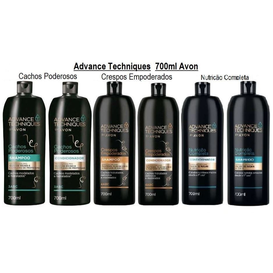 Shampoo E Condicionador 700ml Avon Advance Techniques Nutrição Completa ou Crespo Empoderado