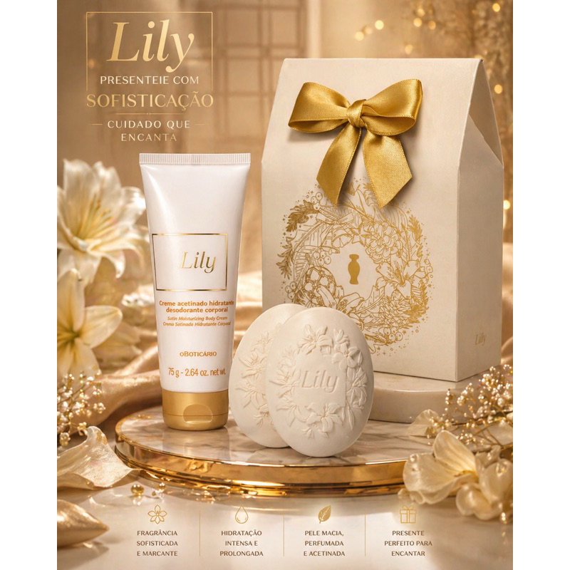 Kit Presente Lily Cuidados (3 itens) O Boticario ORIGINAL LACRADO