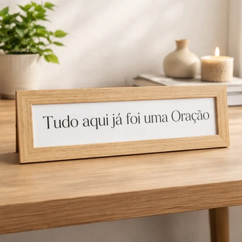 Quadro Decorativo Slim Frases Perfeito p/ Aparador Rack Sala Mesa Quarto Vidro