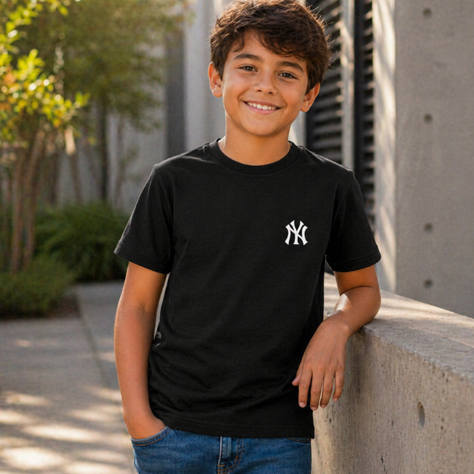 Camiseta Infantil Básica NY Verão Roupa Infantil Camiseta Masculina