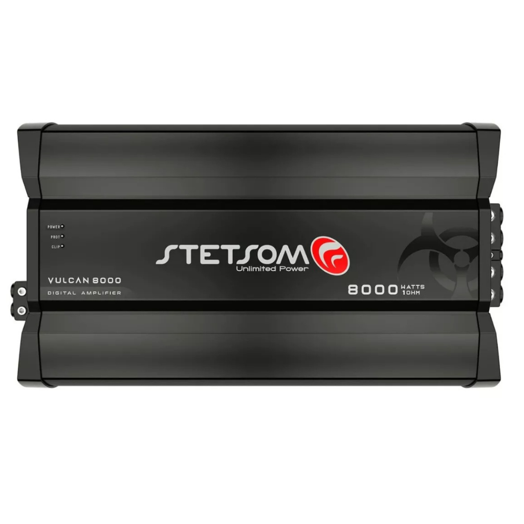 Módulo Amplificador Stetsom Vulcan 8000 Digital 1 Ohm 8000W RMS Full Range Original - Som Automotivo