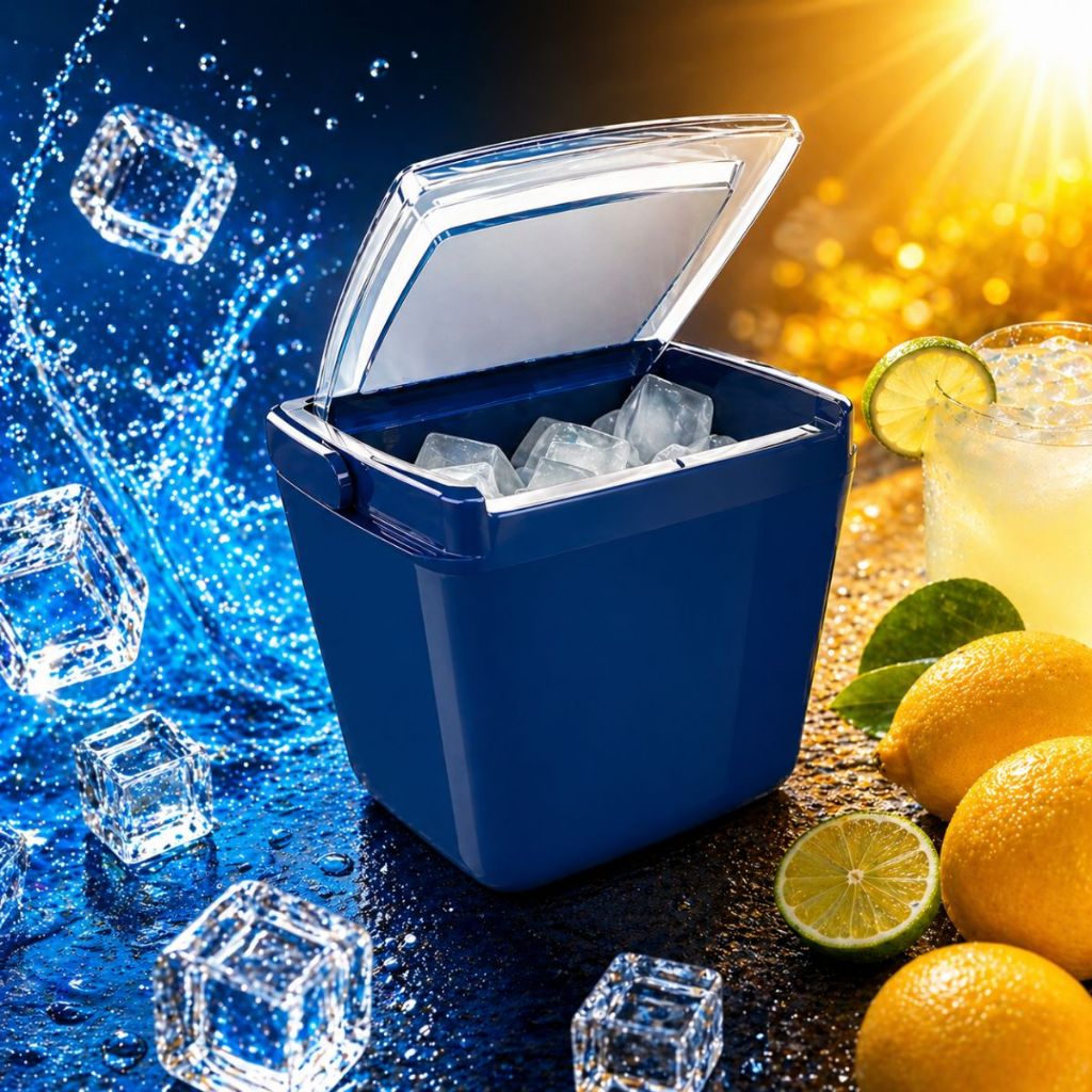 Balde gelo com tampa Porta  recipiente Alaska 1,0 Litro balde P/ latas , cozinha bares Litros Baldes gelo