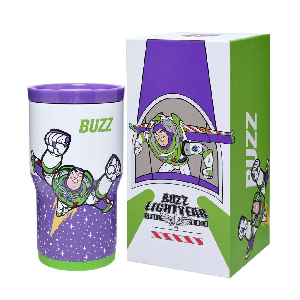 Copo Térmico Buzz Lightyear 532ML Inox Resistente com Canudo - Bebidas Quentes ou Frias Original Disney