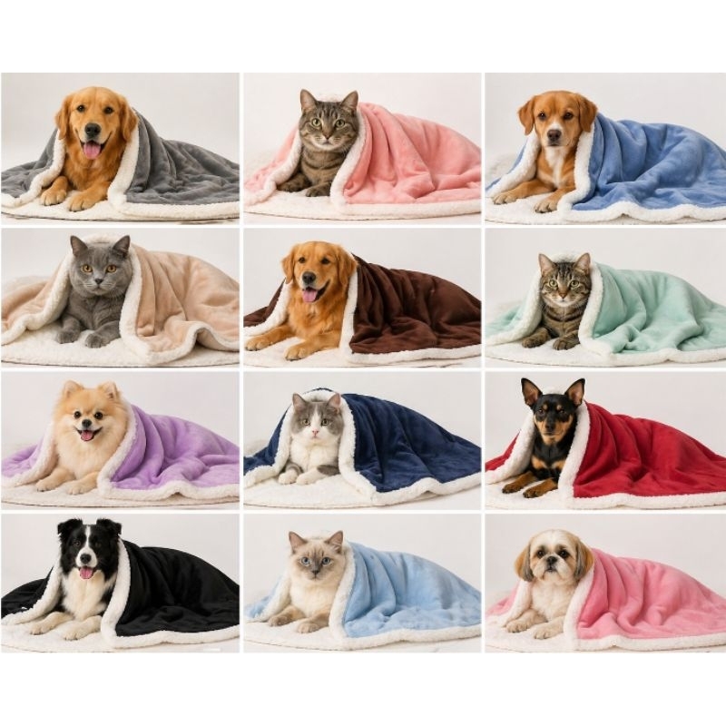 Mantinha pet 90 x 80  Dupla face Sherpa para cachorro e gato