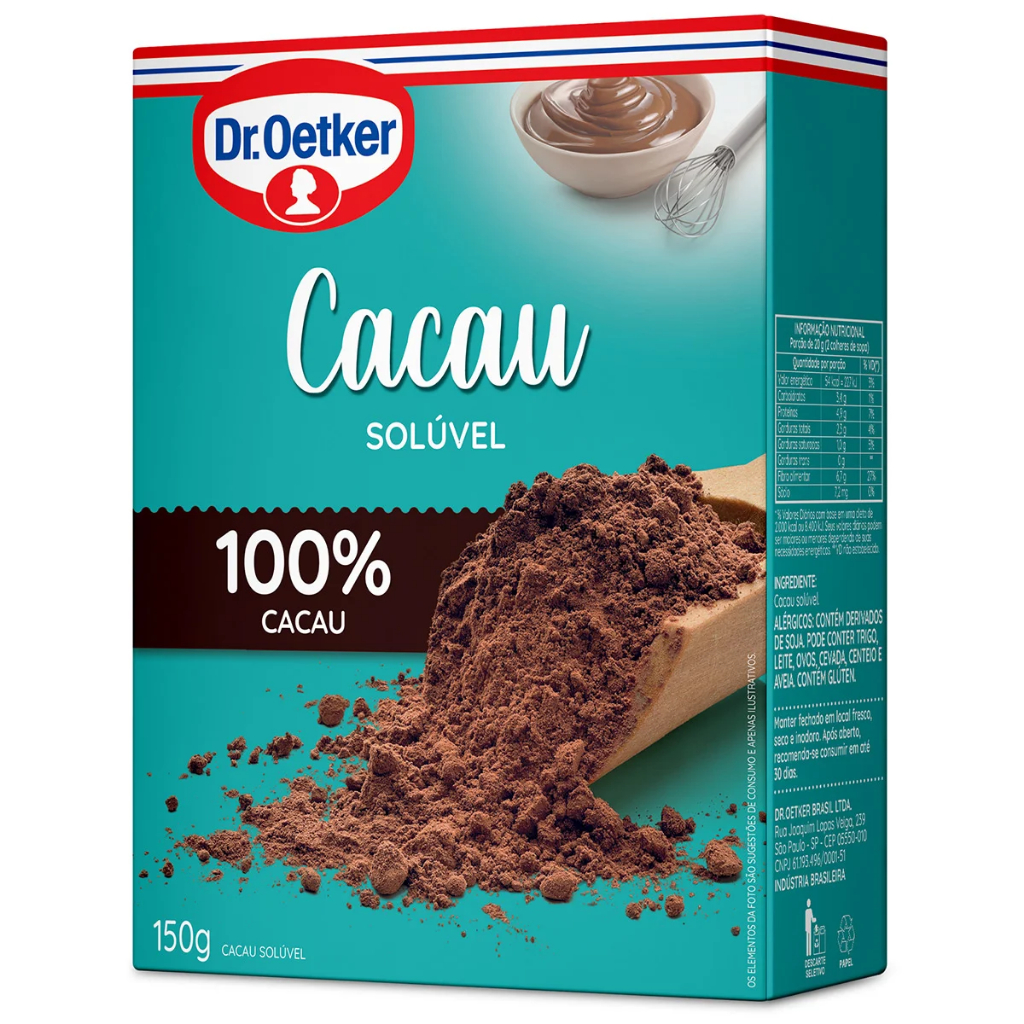 Cacau em Pó Solúvel Dr. Oetker 100% 150g Original