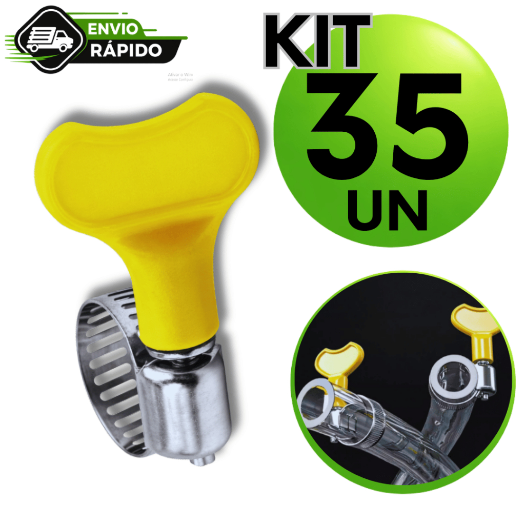 Conjunto  Abraçadeira Americana Aço Com Borboleta Reforçada Mangueira Gás Jardim Premium Utilidades