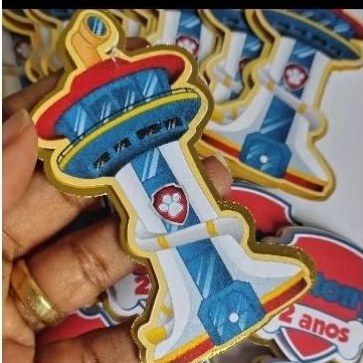 Kit apliques 3D personalizado torre patrulha canina/Lembrancinha festa infantil