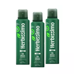 Kit Desodorante Antitranspirante Aerossol Zero Alumínio Herbíssimo Forest 150ml MASCULINO (3 unidades)