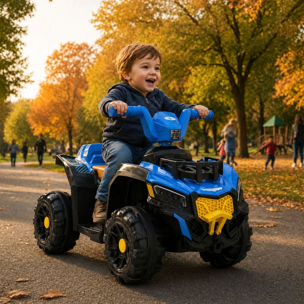Quadriciclo Infantil Eletrico 6V Adventure Azul Com Farol De Led e Musica