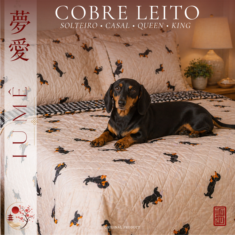 COBRE LEITO | CACHORRINHO | 3 PEÇAS | MATELADO | CAMA POSTA | DOGUINHO SALSICHA IUME