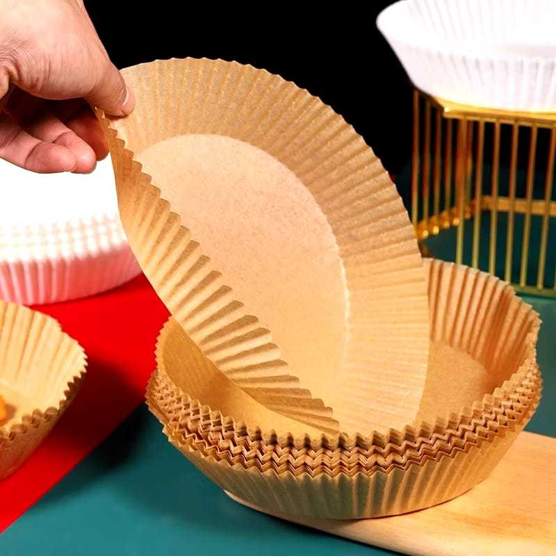 Kit Formas de Papel Descartável para Air Fryer – Antiaderente, À Prova de Óleo e Não Precisa Lavar a Fritadeira