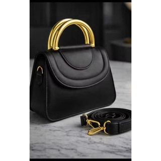 Bolsa Feminina de Mão e Transversal Luxo com Alça de Metal Dourada