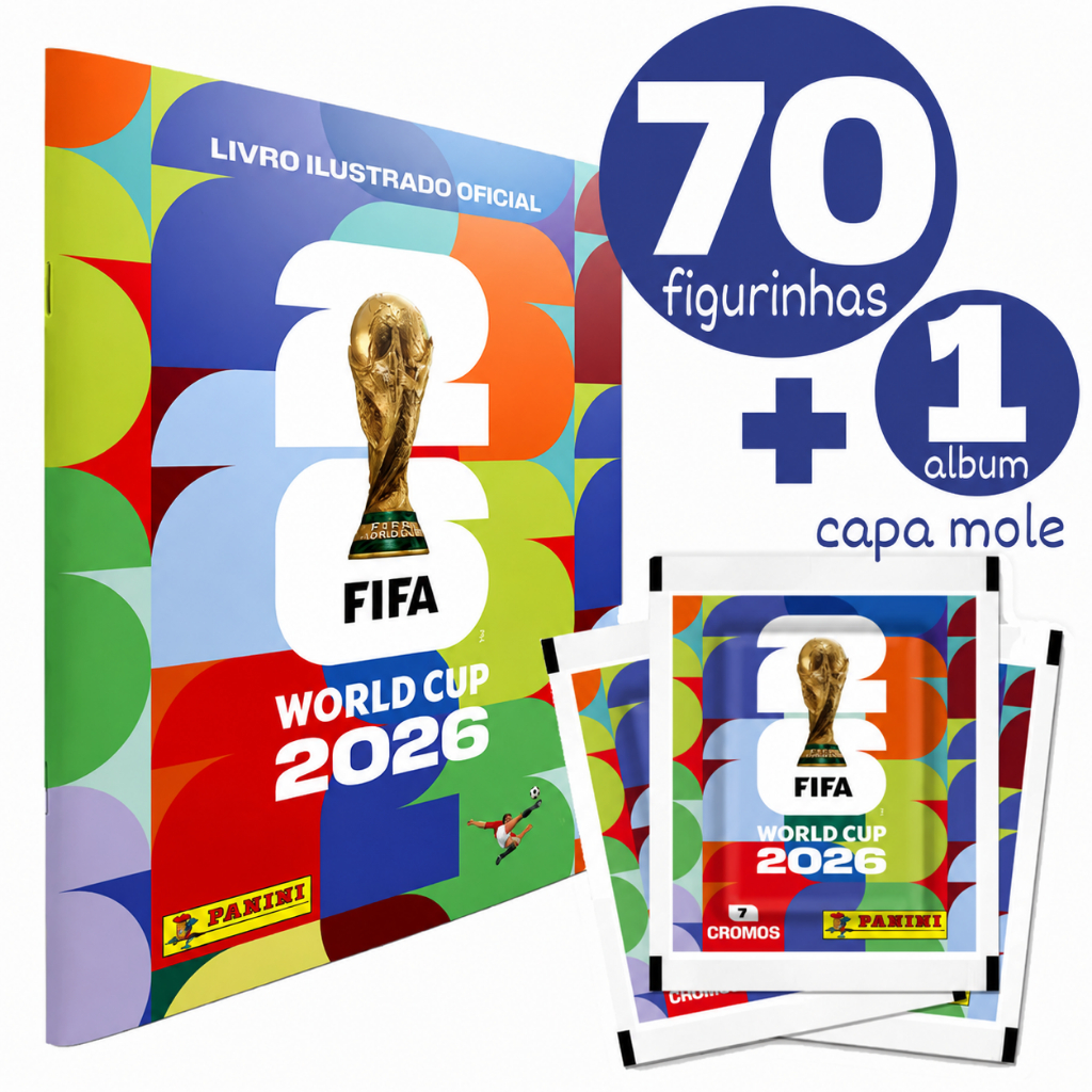 Copa Do Mundo 2026 - Álbum Capa Brochura mais 70 figurinhas , 10  Pacotinhos de cromos - FIFA WORLD CUP 2026