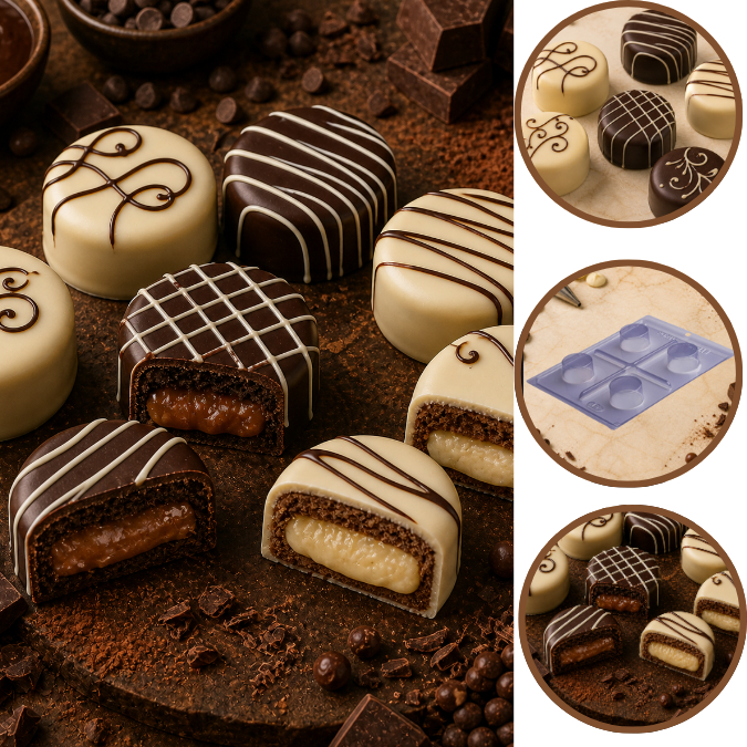 1~5 Forma Para Chocolate Especial 3 Partes Mini Pão De Mel P15 Porto (CHOCO)