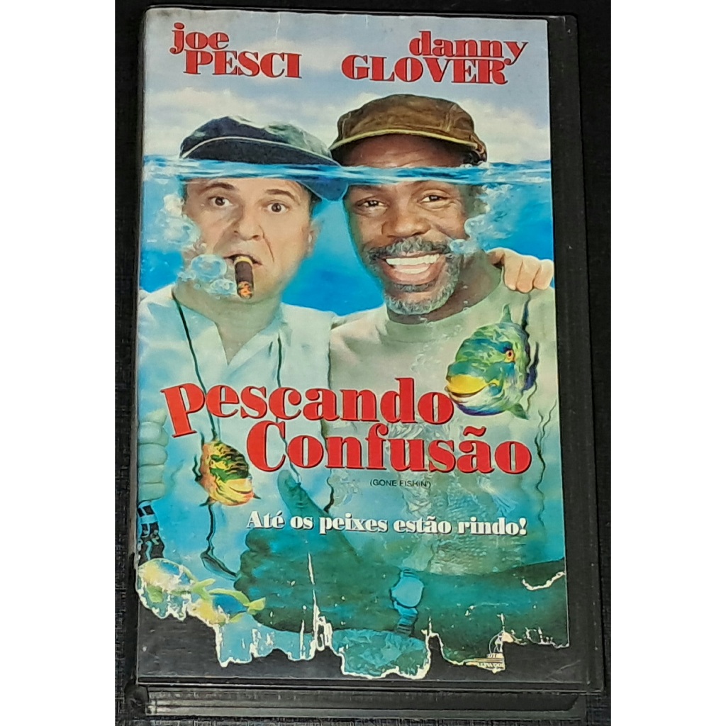 Pescando Confusão Filme Fita VHS CAPA DANIFICADA 1997 Raro Anos 90 Comédia Joe Pesci Danny Glover Rosanna Arquette
