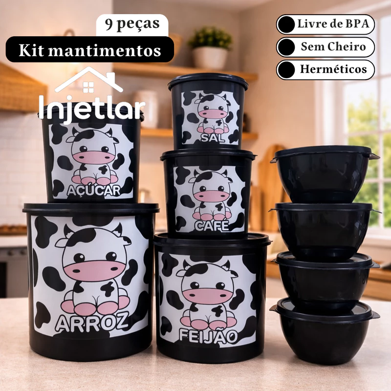 "Organize sua cozinha: Kit de Potes 9 peças 🍽️"