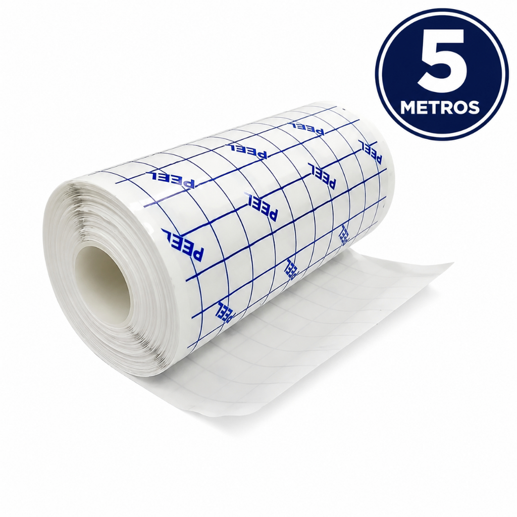 Curativo Filme Transparente 5 Metros | Impermeável, Respirável e Alta Fixação | Uso Hospitalar e Domiciliar
