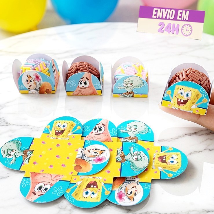 Forminhas de doces Bob Esponja - forminhas para brigadeiros - Forminha para doce - Aniversário - Festa infantil