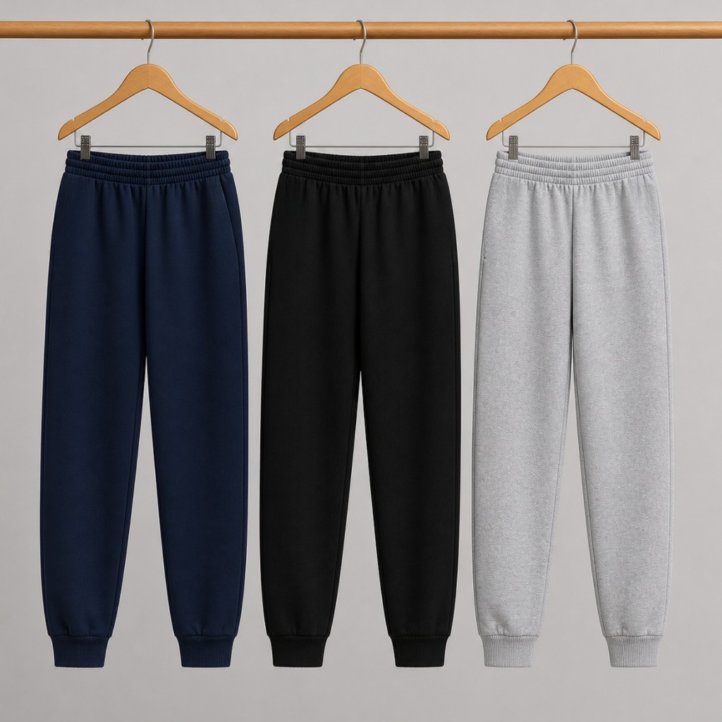 Kit 2 Calças de Moletom Infantil Peluciada Algodão Conforto Escolar Menino Menina Inverno 1 ao 14