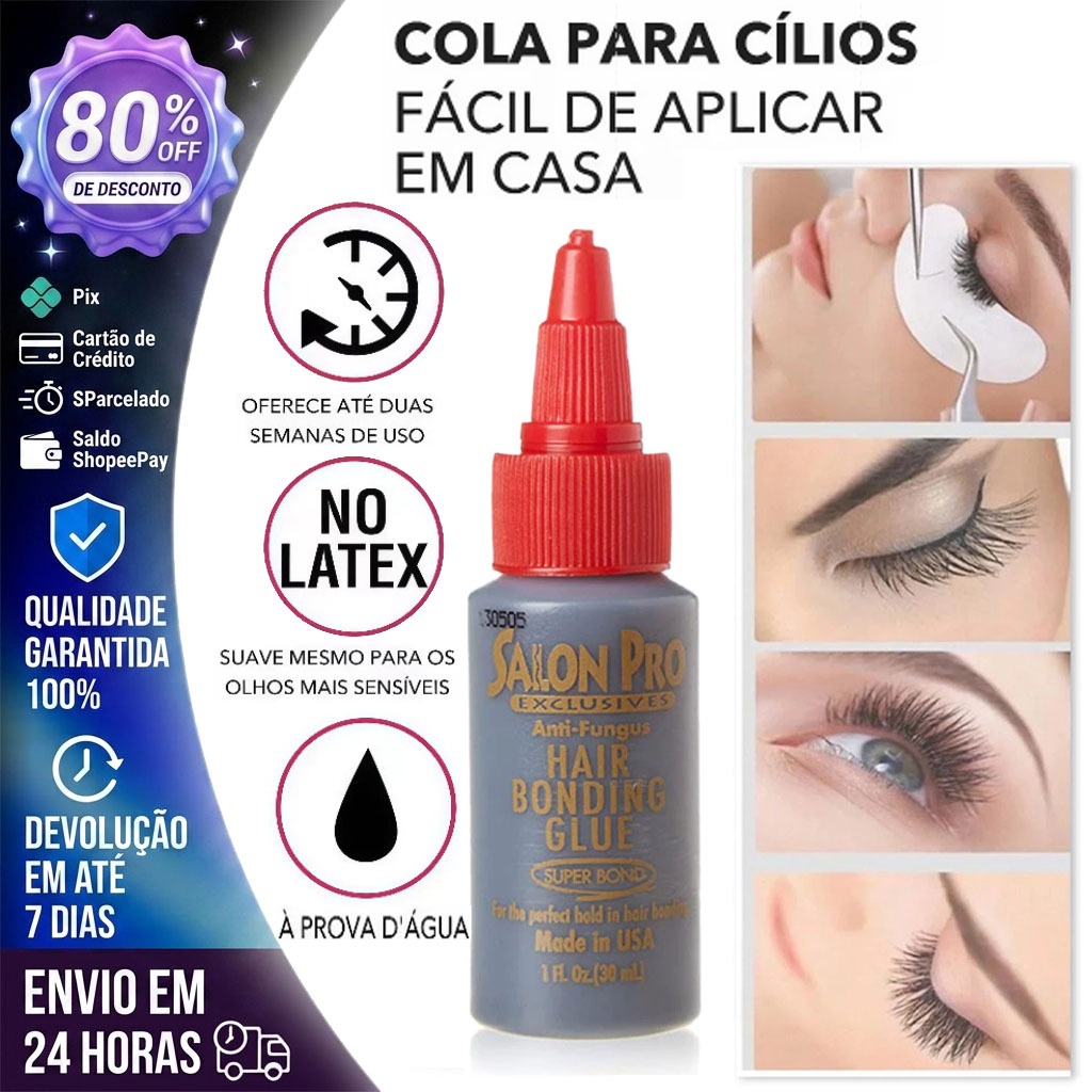 Cola Profissional Salon Pro para Extensão de Cílios Salon Pro Anti Fungos/Cola Cabelos