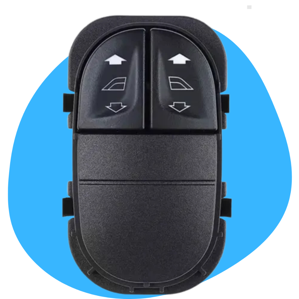 Botão Motorista Vidro Elétrico Escort Zetec  Mondeo Duplo Led Verde