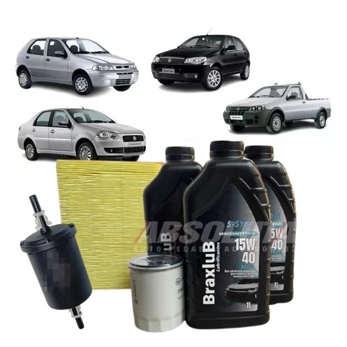 kit troca de óleo Palio uno strada 15w40 semissitético Fire fitro ar filtro óleo filtro combustivel