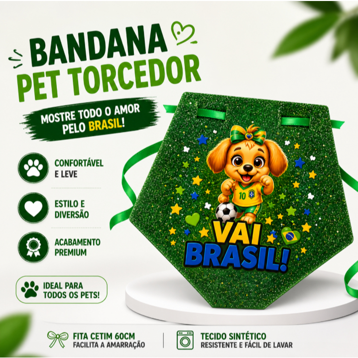 Kit Gravatinha Copa Mundo  Hexa Brasil Pet Shop Cachorro Gato Folia Macho Fêmea Banho Tosa Personalizada