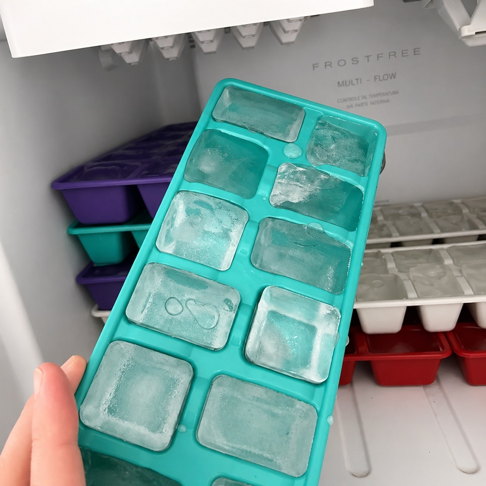Kit 5 a 40 Formas de Gelo Coloridas Plástico Resistente Geladeira Freezer Suco Bebida - Cor Sortidas