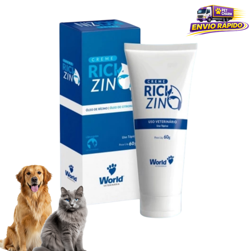 Ricizin World Creme de Rícino 60g para Cães e Gatos
