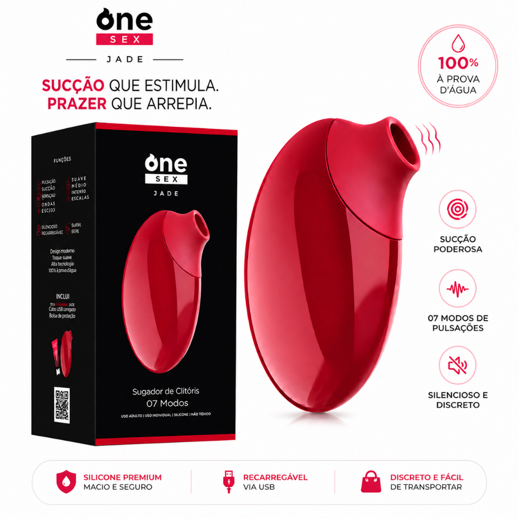 Vibrador Feminino Estimulador Sugador de Clitóris 07 Modos de Sucções Recarregável Ruby