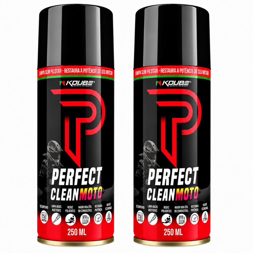 Koube Perfect Clean Moto 250ml Kit com 2 Aditivo Limpeza de Motor Alta Performance